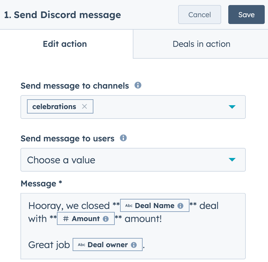 Send Discord messages directly from Workflows